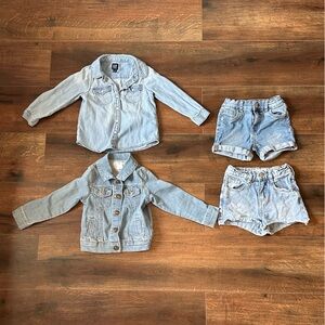 GAP Kids Light Blue Denim Jacket and Shorts Set